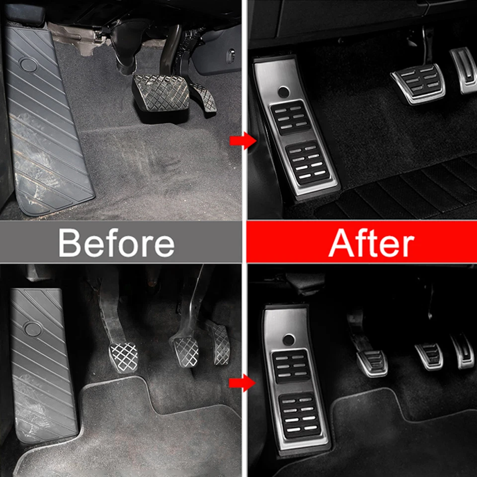 Silber Pedalkappen Fußstütze Automatik Sportpedale Für Audi A4 B9 A5 8W Q5 FY  - Bild 2 von 4