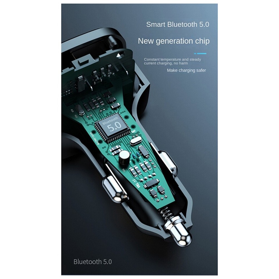 Bluetooth 5.0 FM Transmitter Car Radio Modulator MP3 Player with 3415