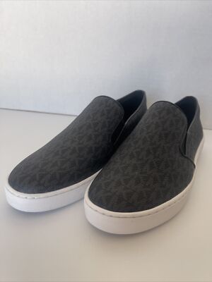 New Michael Kors Logo Espadrille Slip On Shoes Gray Black  display picture 3