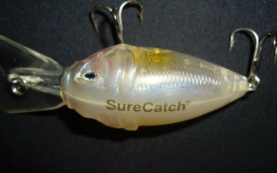 RARO SEÑUELO DE PESCA VINTAGE... SURECATCH 2009 TRANSPARENTE PECES MOLLEJAS SONAJERO. Foto 4 de 4