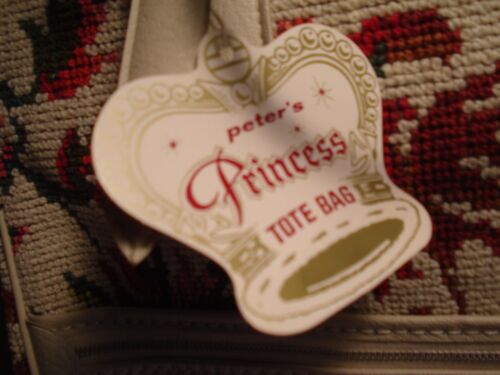 Vintage Lg. Pretty Peter's "Princess" Flowered Needle Point-Tote Bag (Mint) - Picture 3 of 7