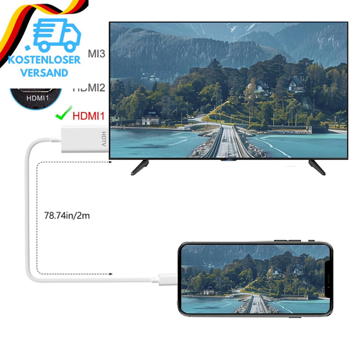 HDTV Kabel Für Iphone, Iphone HDTV Adapter, HDTV Konverter Kabel,Zur Übertragung - Bild 4 von 12