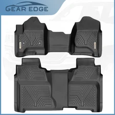 3D Floor Mats Non-Slip Liners for Silverado / Sierra 1500 Crew Cab Bench Seating