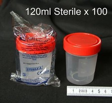 120ml versiegelt steriler Kunststoff Probenbehälter Schraubkappe - 100er Box