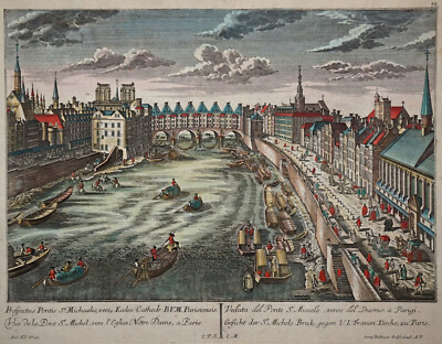 View Box Leaf From Paris - Prospectus Pontis St. Michaelis - Probst Around 1780