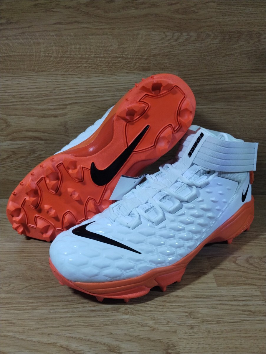 Nike Force Savage Pro 2 Shark White Orange Football Cleats  display picture 3