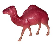 Red Dromedary Camel Celluloid Toy Single Hump Gradient Color 1950s