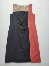 Vince Camuto Womens Dress 10 Black A Line MIni Sleeveless Color Block