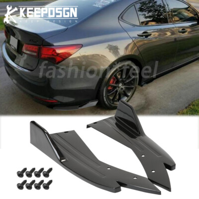 For Acura tlx tsx rsx Glossy Rear Bumper Diffuser Spoiler Splitter Side ...