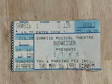 Styx Concert Ticket Stub From 1991 Sunrise Musical Theatre Florida Budweiser