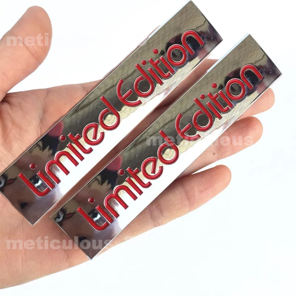 2PCS 3D Limited Edition Logo Metal Car Badge Emblem Stickers Decals Accessories