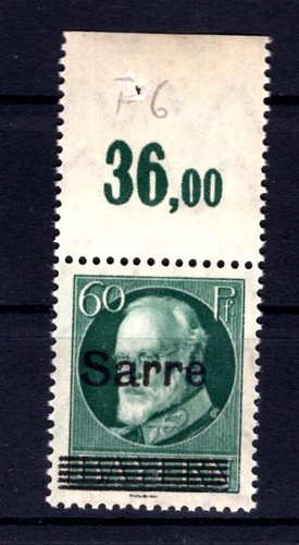 Saar 26a Gold Upper Margine MNH Unstamped (T1661