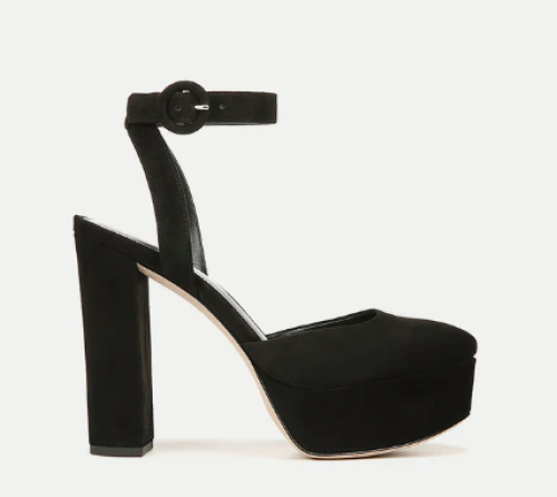 Veronica Beard 'Magga' Black Suede Platform Slingback ankle strap Pump sz 8.5M