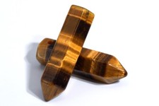 2 Pcs 30x8MM Yellow Tiger Eye Healing Hexagonal Pointed AAA Natural Beads