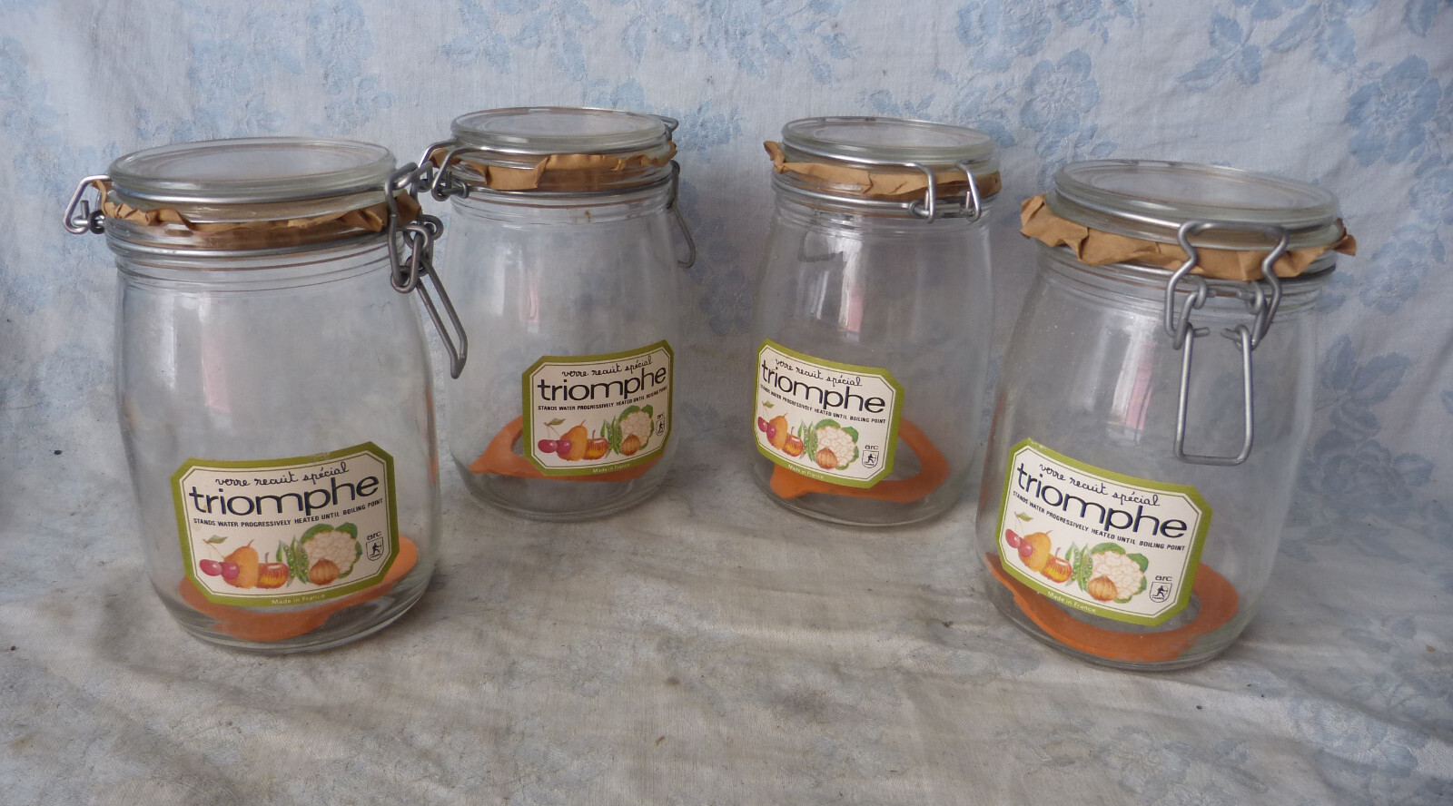 Bocaux 1 Litre Arc Triomphe en verre durable fabriqués en France lot de 4