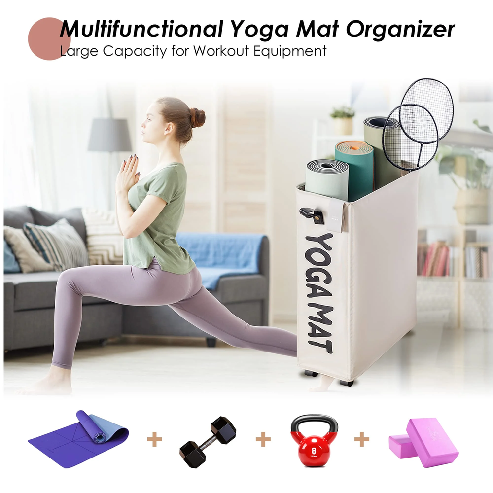 22-Inch Large Yoga Mat Storage Rack for Home Gym Equipment Organization