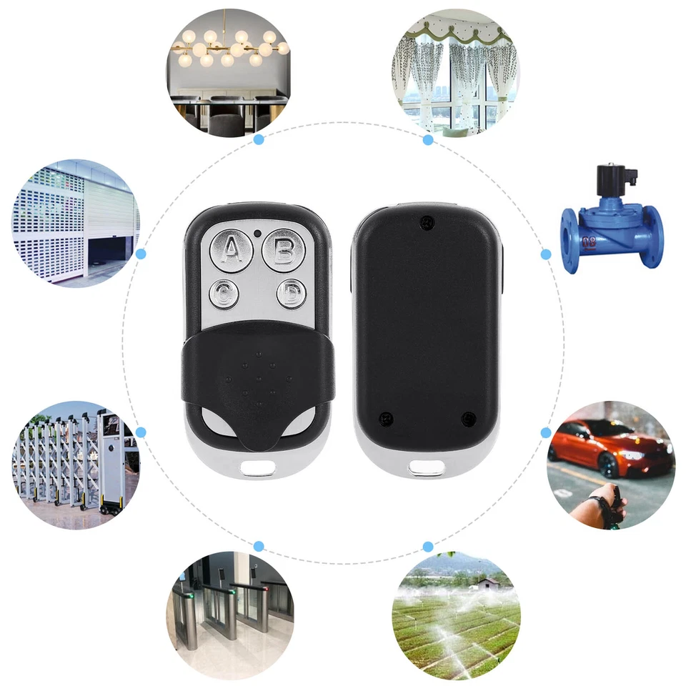 4 PACK 433mhz Remote Control 4 Button Electric Gate Garage Door Key Fob Cloner - Image 3 of 4