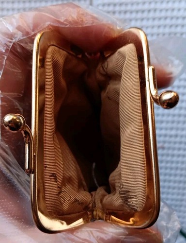 WHITING & DAVIS Gold MESH Kisslock Coin Cash Purse Vintage Made in USA - Picture 7 of 8