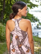 Mossy Oak Pink Camo Racerback Tank Top, Ladies Camouflage Shirt