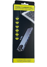 Type C to HDTV 8 in 1 Adapter USB C Hub 4K HDMI RJ45 SD TF USB PD New