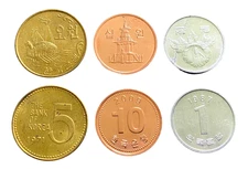 Korea South 3 Coins Set 1, 5, 10 Won UNC World Coins