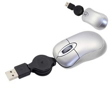 Wired Mouse Mini Small Travel Mice with Retractable Cable Portable Compact Po...