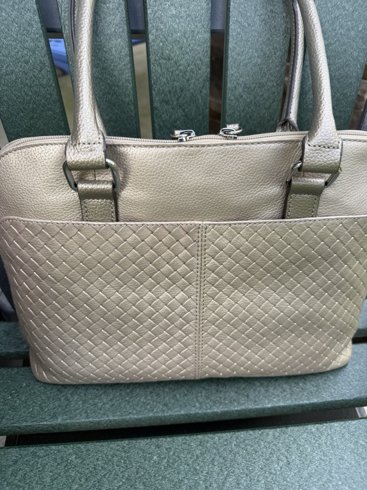 Tignanello leather handbag Accordion Satchel NWT image 6