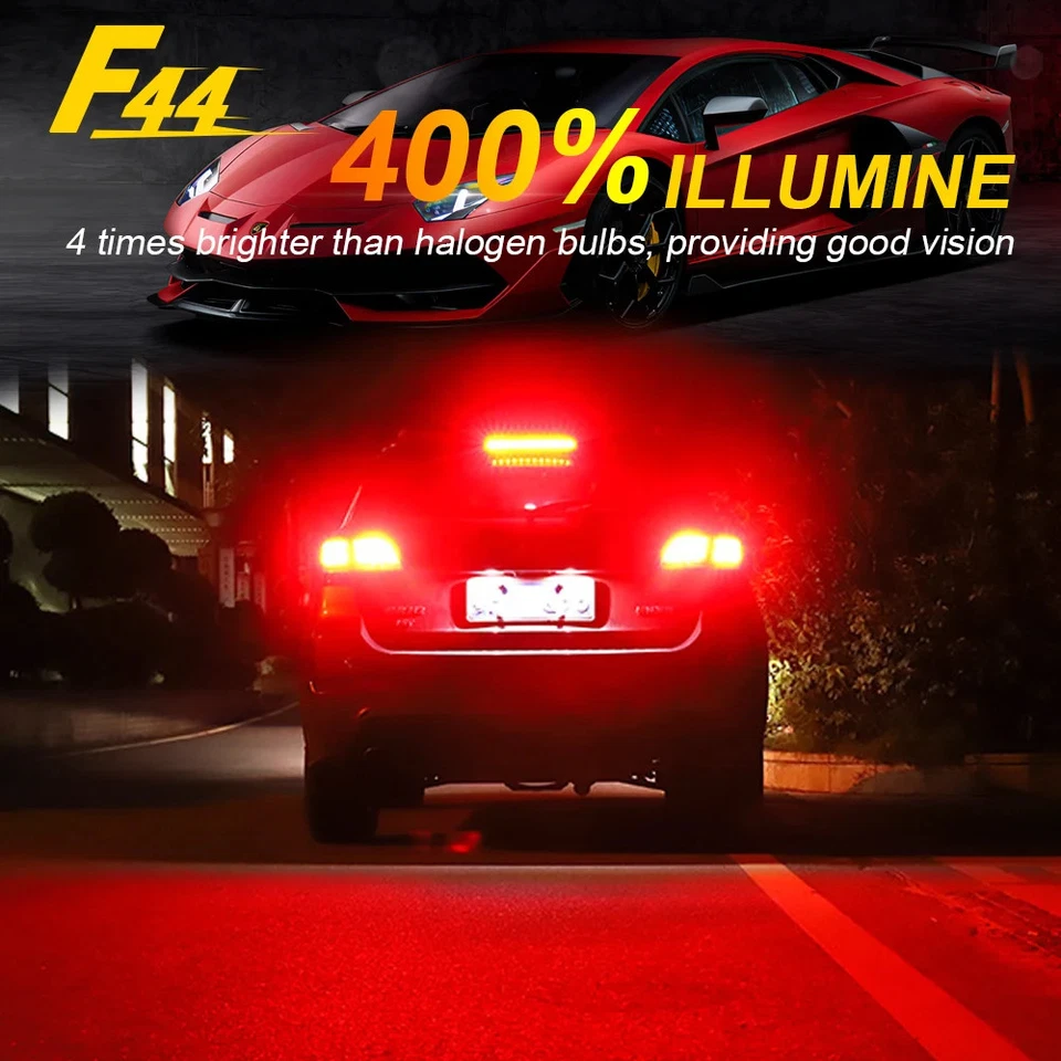 2PCS 44SMD T20 W21W LED Reverse Backup DRL Lamp 7443 W21/5W Led Brake Stop Light - Image 3 of 4