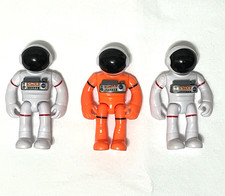 3 Daron Space Adventure NASA Astronaut Action Figures 3" Tall 2 White 1 Orange