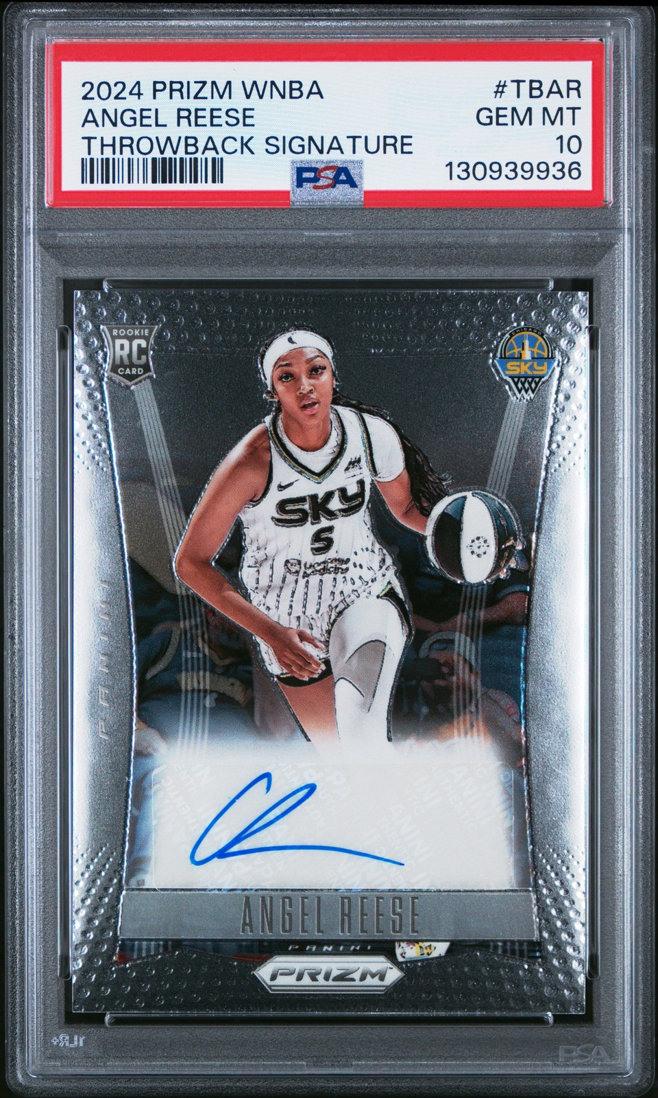 2024 Panini Prizm Wnba Throwback Signatures Angel Reese Rookie PSA 10
