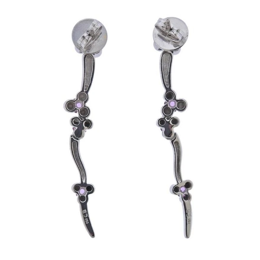 Pendientes colgantes Bucherer oro diamante zafiro rosa Foto 3 de 4