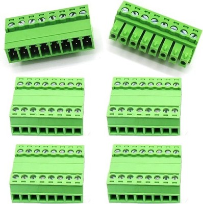 5 Set 8 Pin 3.81mm Pitch Screw Terminal Block Connector 28 16AWG P Size: 8 pin