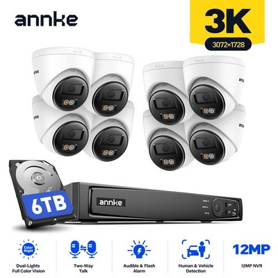ANNKE 5MP POE 8CH 12MP NVR Überwachungskamera Zwei-Wege-Audio Farbe Nachtsicht