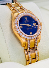 Rolex Masterpiece Pearlmaster 80298 Blue LAPIS Dial FACTORY Diamonds RARE UNWORN