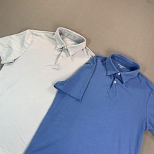 Charles Tyrwhitt Polo Shirts Mens Medium Lot 2 Light Blue  Blue Cotton Jersey