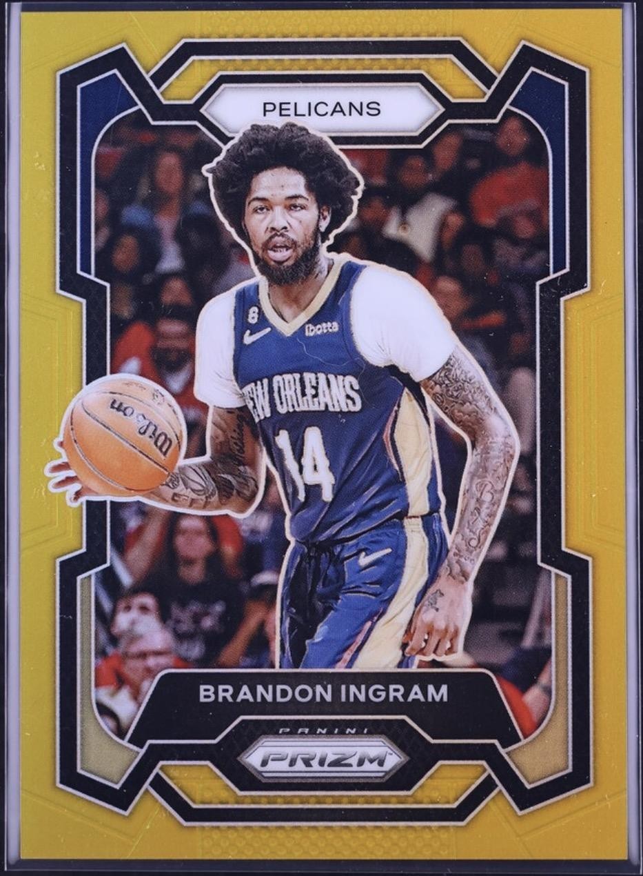 2023-24 Panini Prizm #89 Brandon Ingram Prizms Gold #/10 New Orleans Pelicans