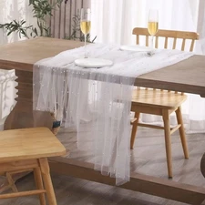 Pearl Table Runner Soft Tulle Pearl Tablecloth for Wedding Party Arch Decor I...