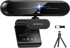 DEPSTECH 4K Webcam 8MP Sony Sensor Autofocus USB PC Streaming Camera Dual Mic
