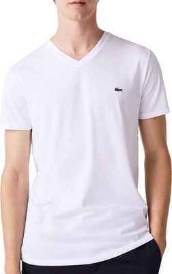 Lacoste TH6604-001 T-Shirt Kurzarm V-Ausschnitt Pima Cotton WHITE Gr.7(XXL)