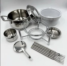  All-Clad 3 Qt Fondue Set W/Ceramic Insert Gourmet Accessories Box