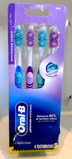 Oral-B 3D Whitening Manual Toothbrush Soft Bristles Tongue Cleaner 4 PACK