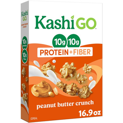 Kashi GO Protein Cereal, Peanut Butter Crunch, 10g Protein Fiber, 16.9oz Box