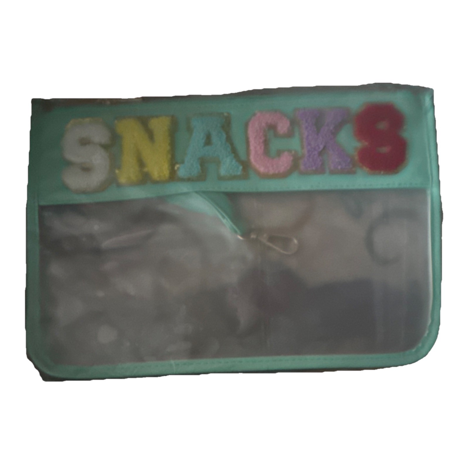 Mint Green Clear Medium Reusable Kids Lunch Bag Plastic Fabric Snack Organizer