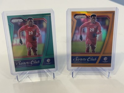 2024 Prizm Copa America Jonathan David Scorers Club Lot (2) Green Prizm /5 + /25