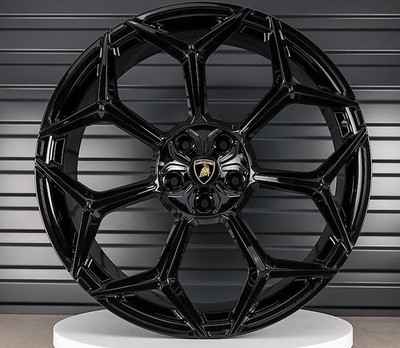 4 Geschmiedete Felgen Lamborghini Urus 23'' Schwarz Glänzend 10X23 11,5X23