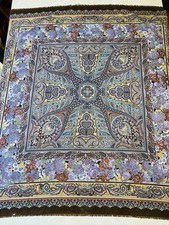 Vintage Pavlovo Posad 46" X 46" Traditional Shawl Scarf Soft Russian Shawl