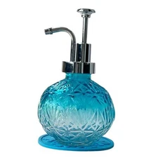 Vintage Soap Dispenser for Bathroom,Glass Kitchen Soap Dispenser with Blue