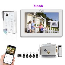 Video Door Phone intercom, 7 Inch Touch Monitor with Wired1080P doorbell system