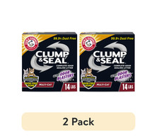 2 pack ARM HAMMER Clump Seal Multi-Cat Odor Clumping Cat Litter 14 lb
