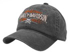 Harley-Davidson Men's Villain Adjustable Slide Baseball Cap - Washed Black